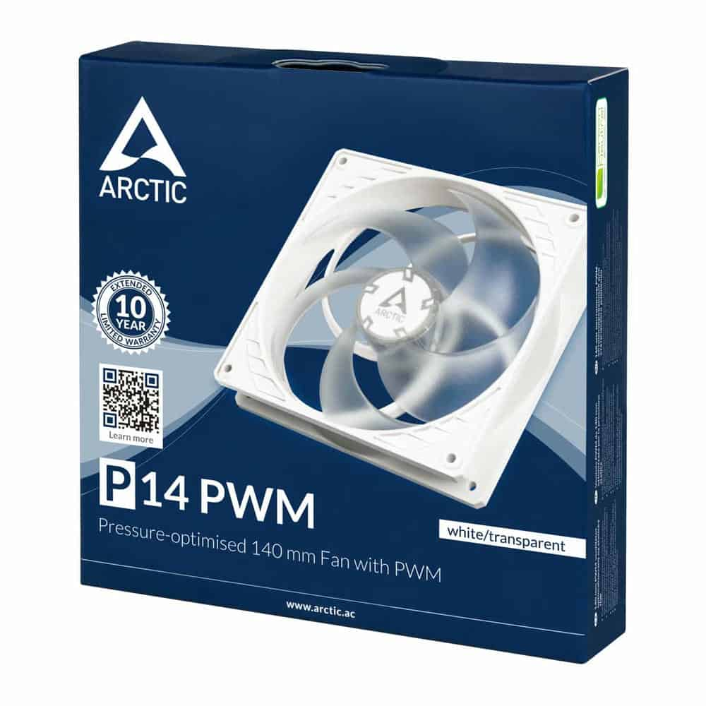 (image for) Arctic P14 Static Pressure 140mm PWM Fan White/Transparent